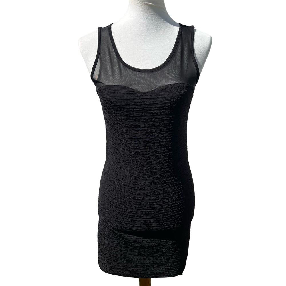 Forever 21 XXI Ruched Bodycon Black Dress Size Medium Pre-Loved